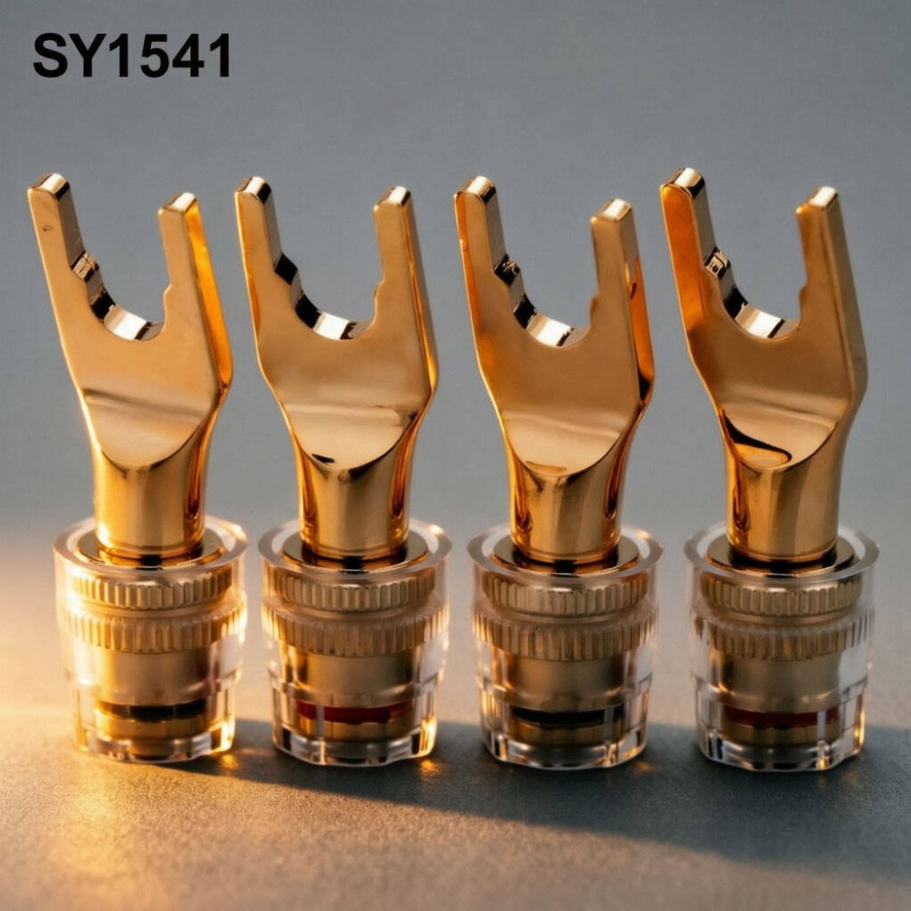 Copper Wire Roll - HiFi 24K vergoldeter, verdickter U-förmiger Y-Spade-Lautsprecherkabel-Anschlussadapter